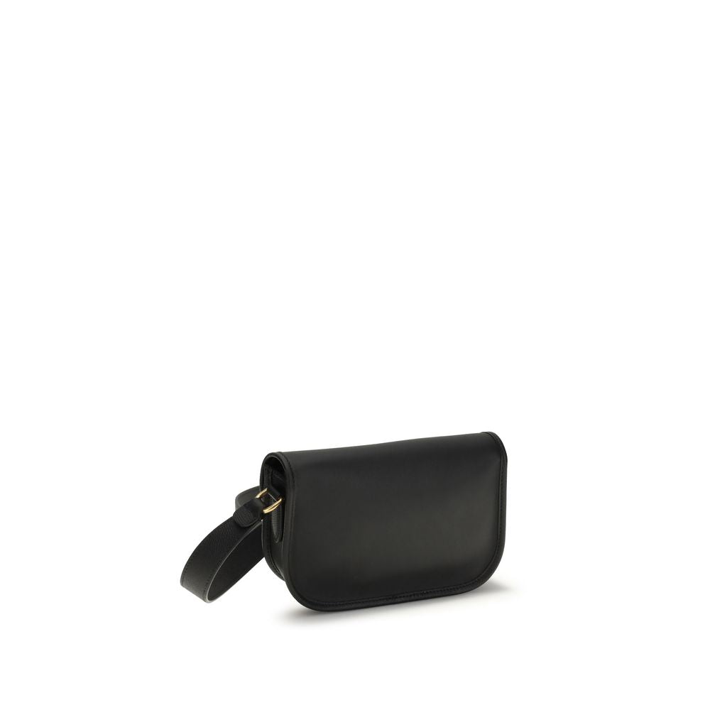 Valentino Garavani Black Calf Leather Bos Taurus Shoulder Bag
