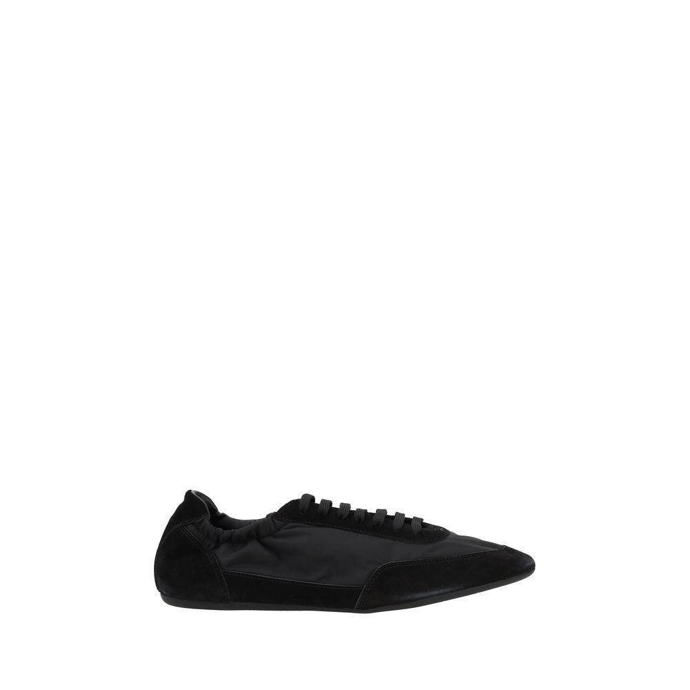 Prada Black Calf Leather Bos Taurus Athletic Sneakers