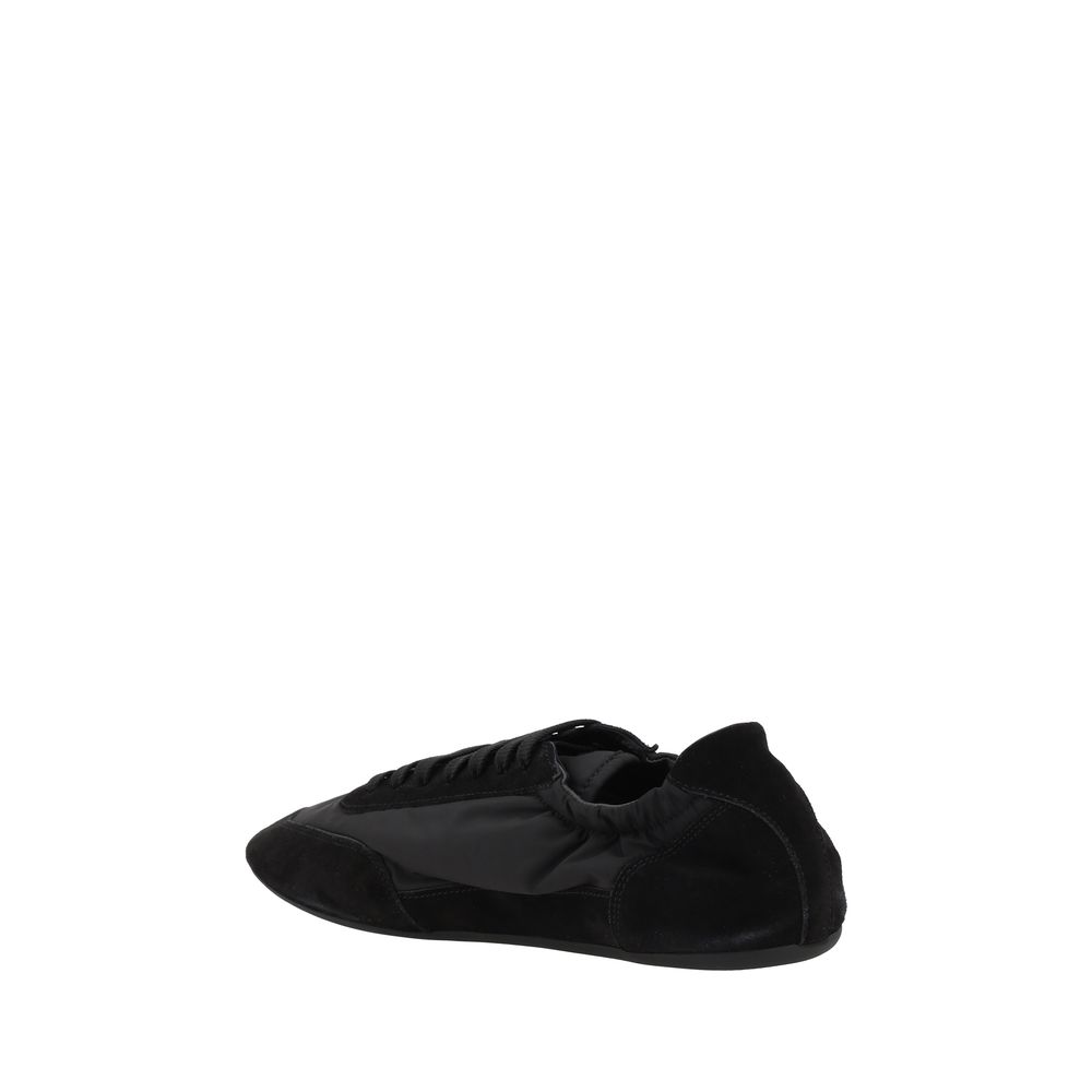 Prada Black Calf Leather Bos Taurus Athletic Sneakers