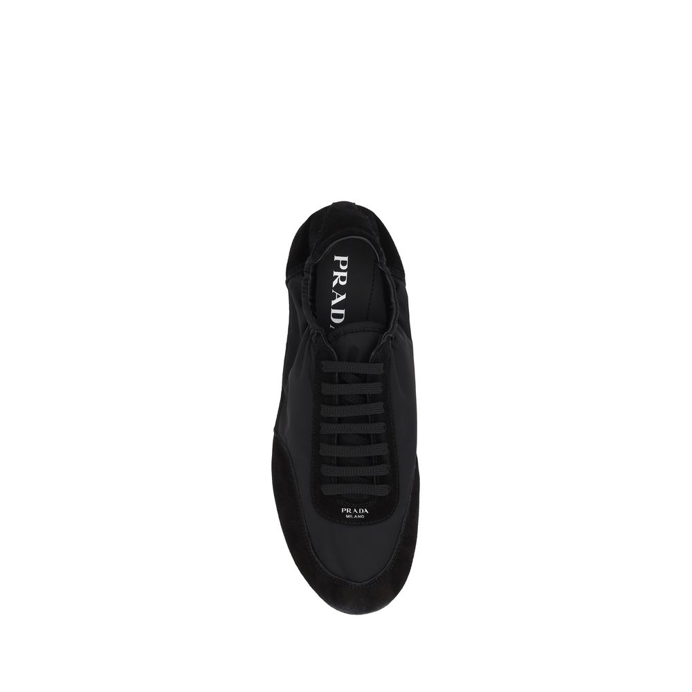 Prada Black Calf Leather Bos Taurus Athletic Sneakers