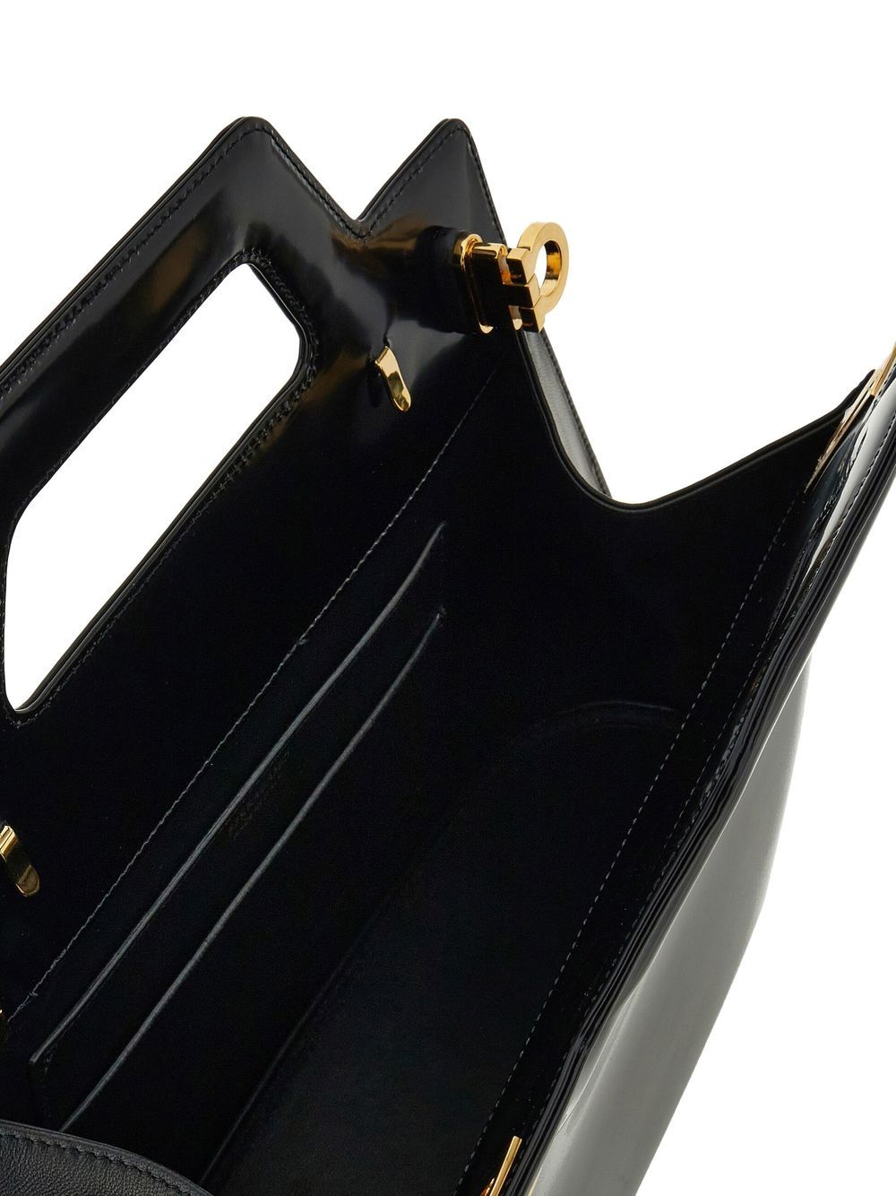 Кожена чанта Ferragamo с горна дръжка