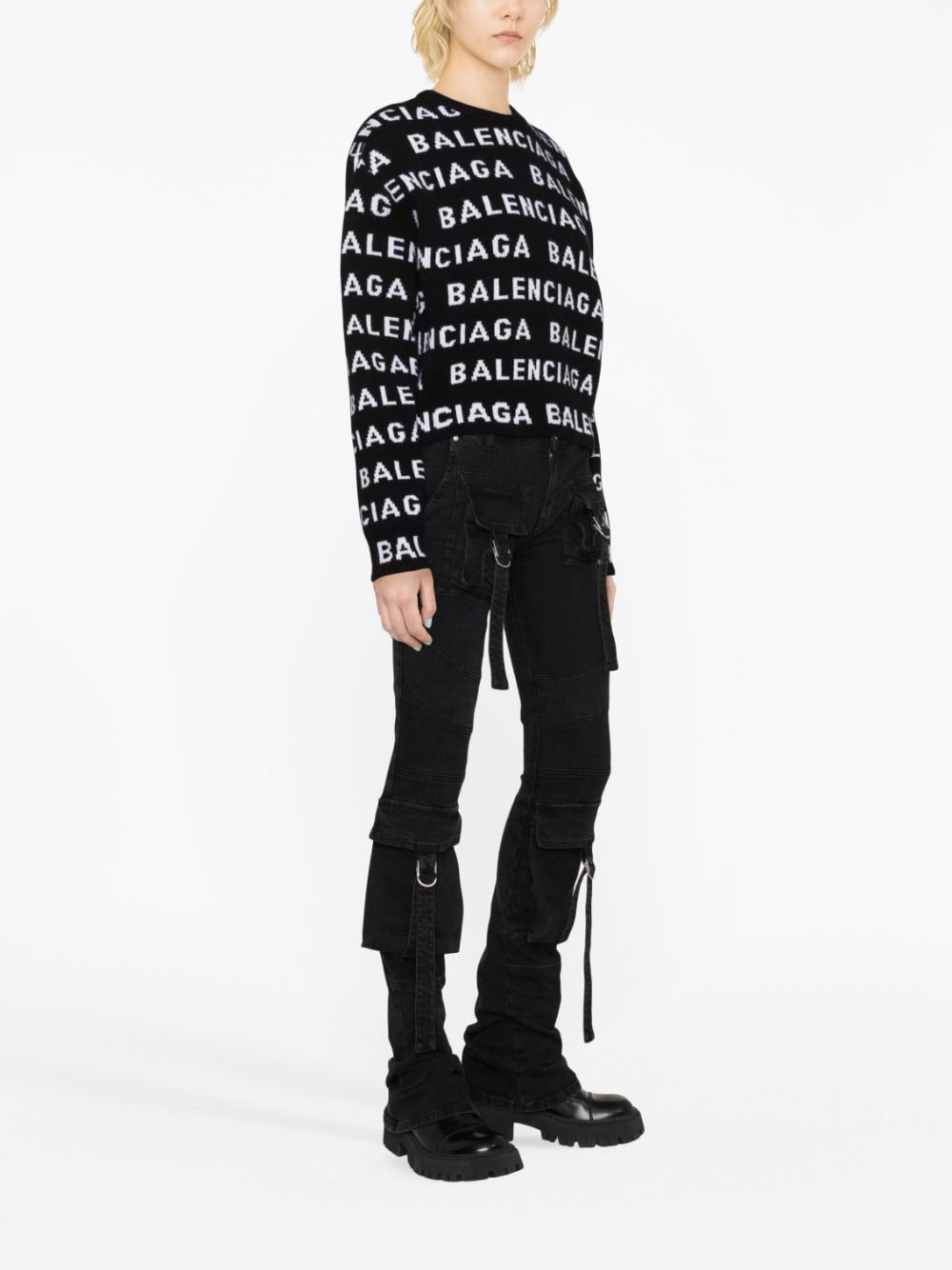 Вълнен пуловер с лого на Balenciaga