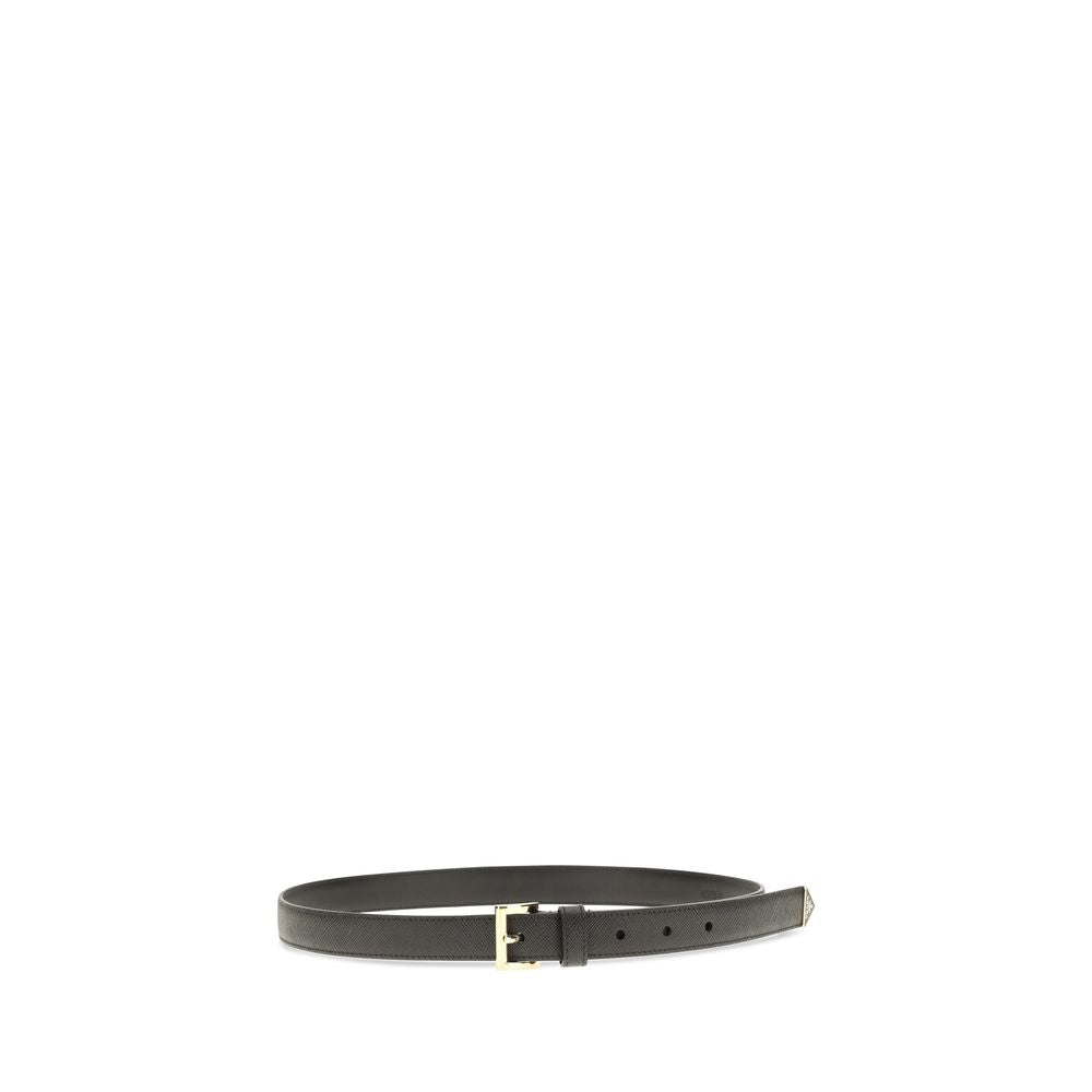 Prada Black Calf Leather Bos Taurus Regular Belt
