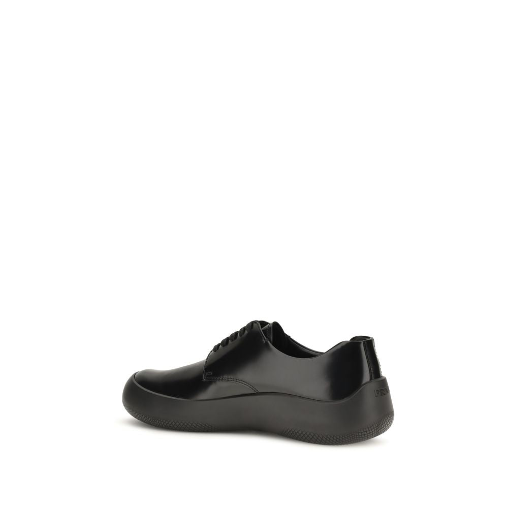 Prada Black Calf Leather Bos Taurus Sneakers