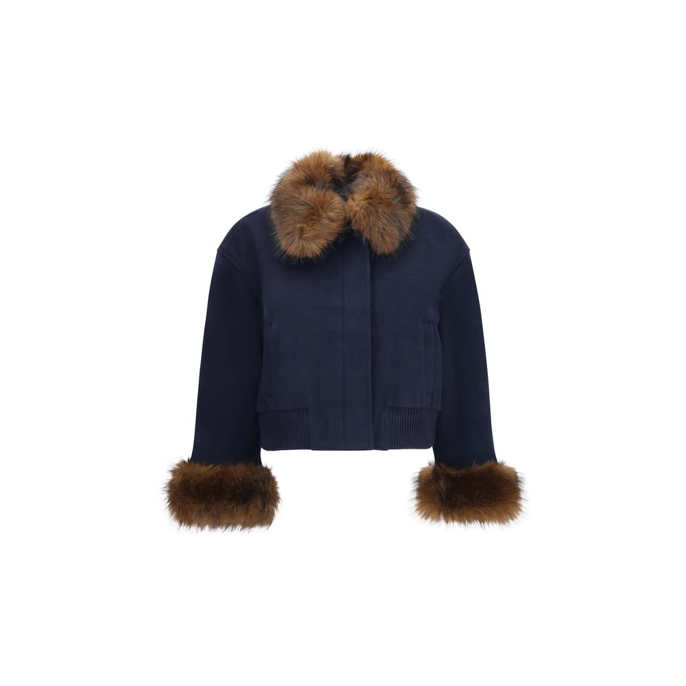 Self-Portrait Blue Wool Oves Aries Jacket