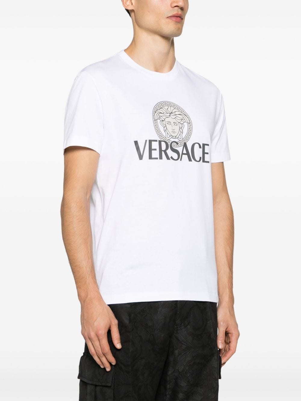Тениска с лого на Versace Medusa