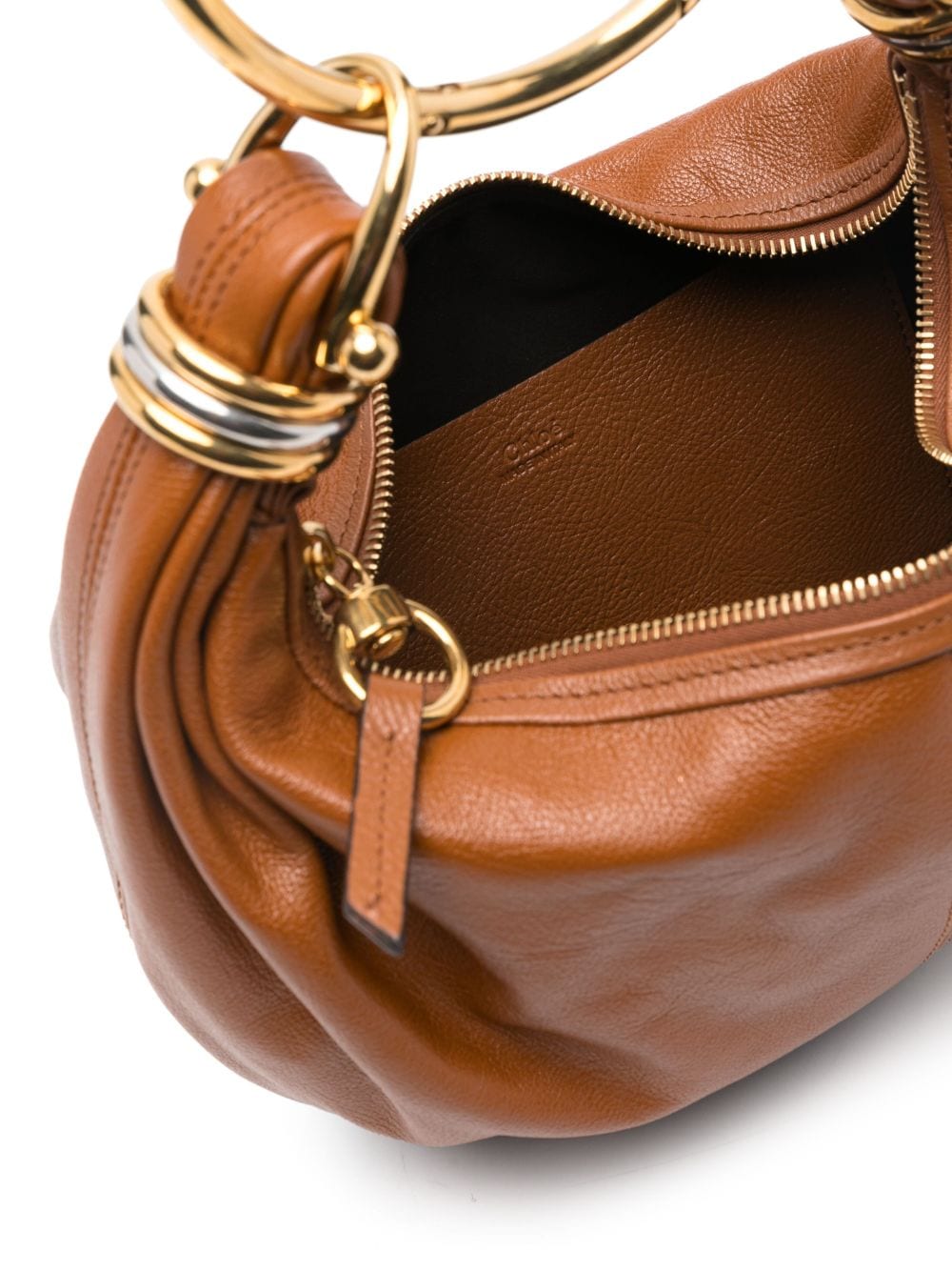 Малка кожена чанта през рамо с гривна Chloè Chloé