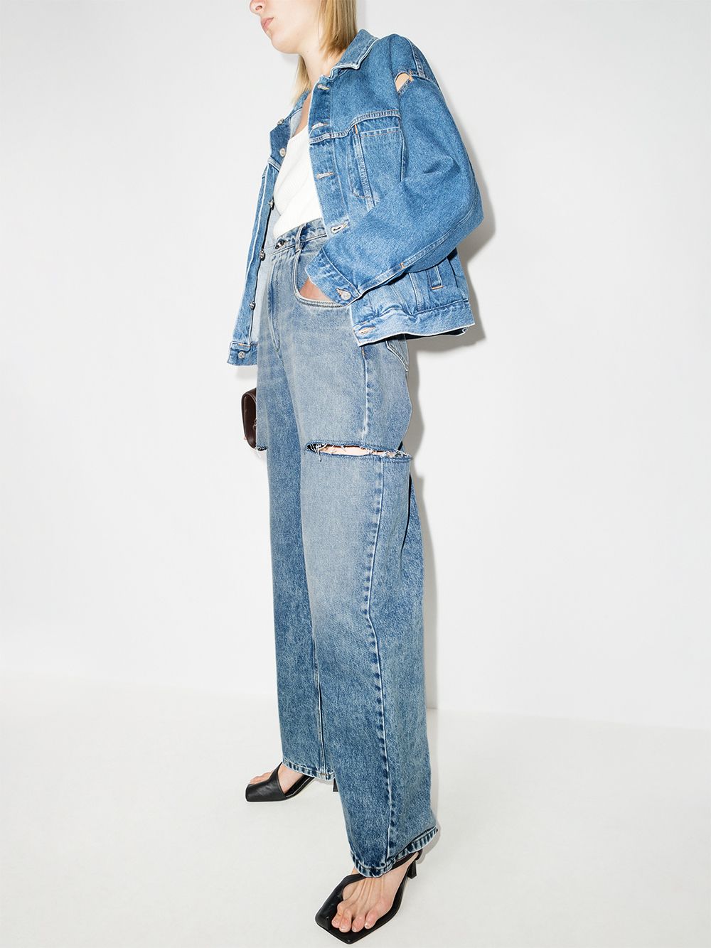 Дънки с прав крачол Maison Margiela с изтъркани крачоли