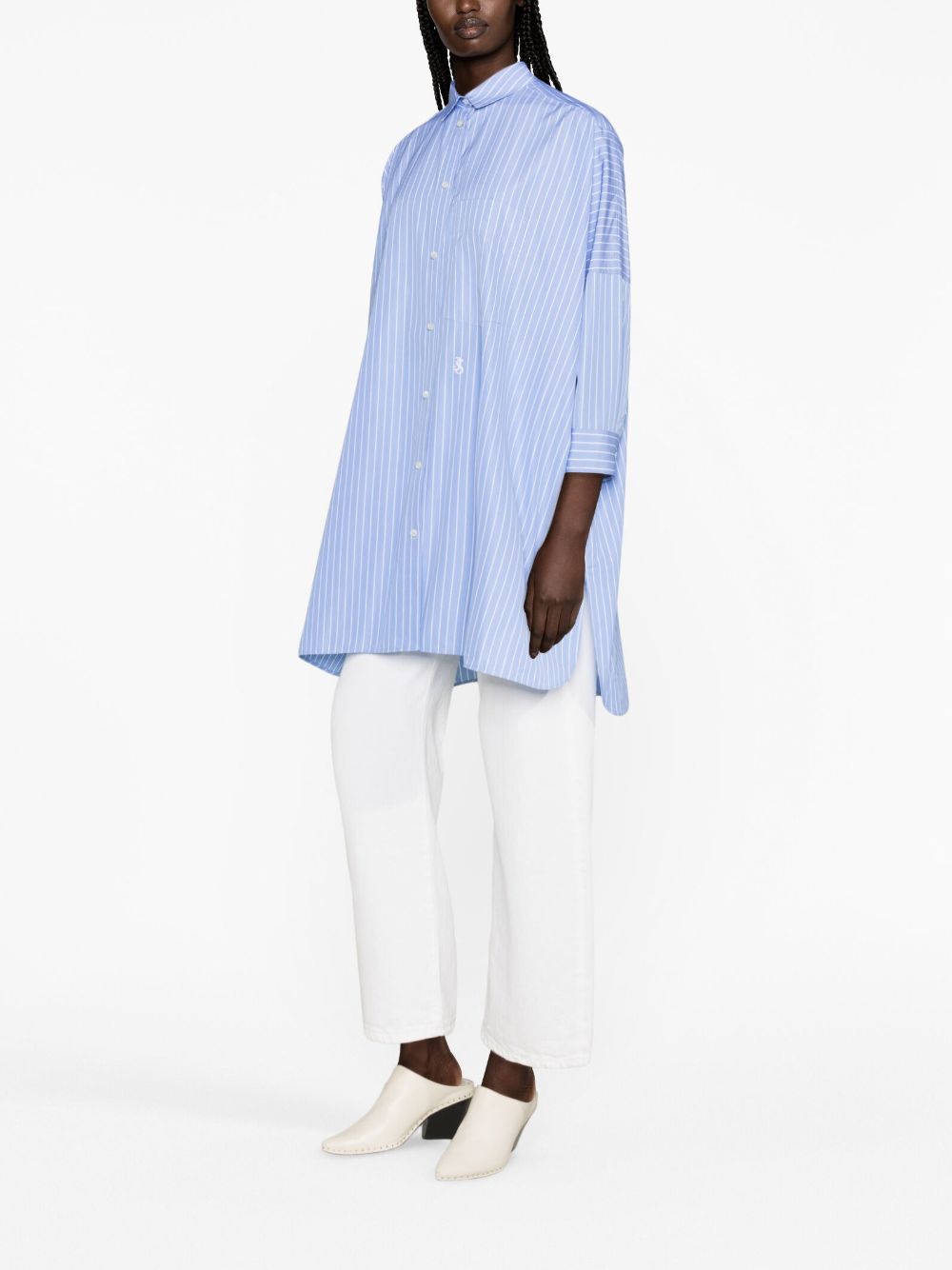 Ризи Jil Sander в прозрачно синьо
