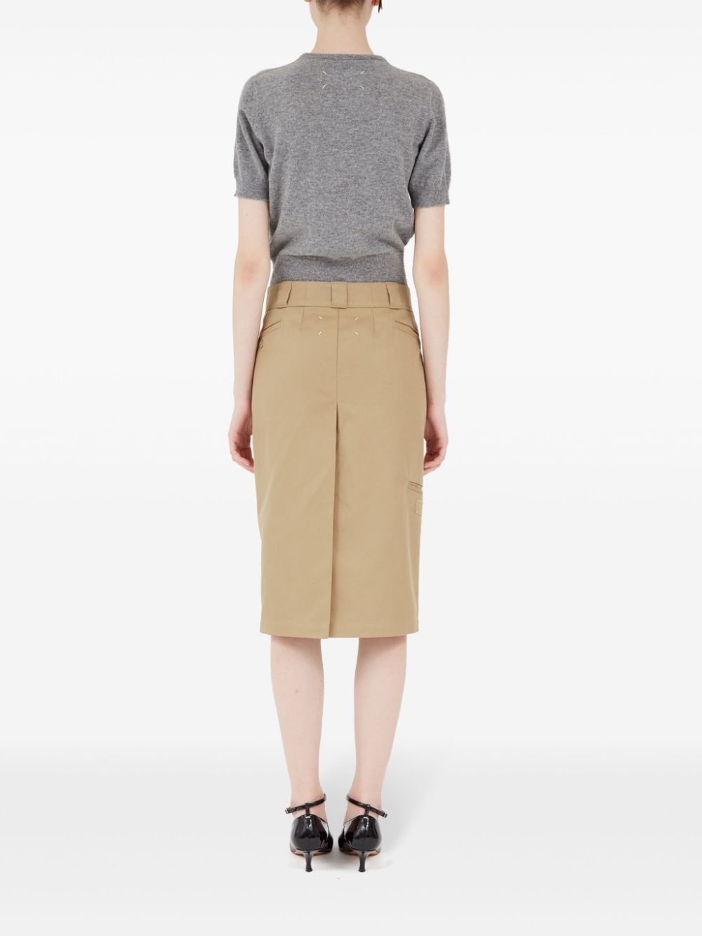 Поли Maison Margiela в цвят камила