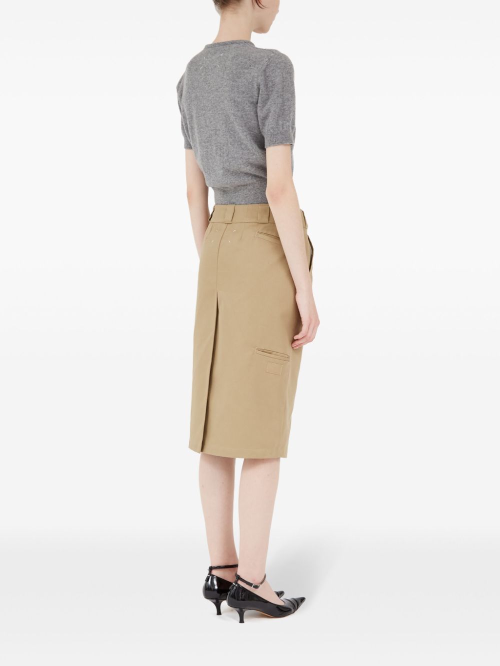 Поли Maison Margiela в цвят камила