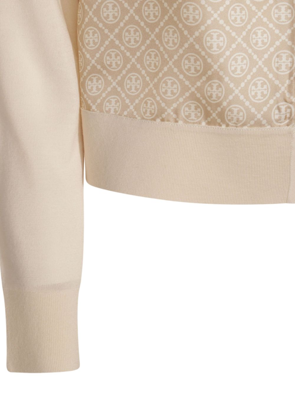Копринен кардиган с монограм и Т-образна щампа от Tory Burch