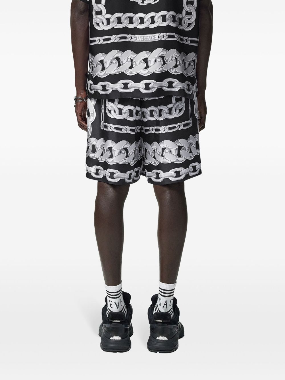 Копринени шорти Versace Medusa Chains