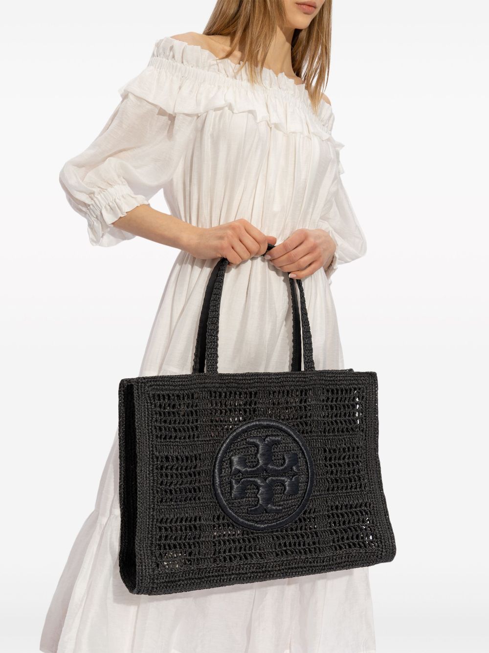 Голяма плетена чанта Tory Burch Ella