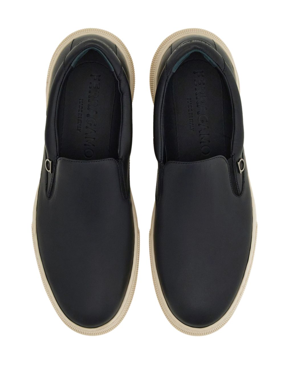 Ferragamo Gancini-plaque leather sneakers