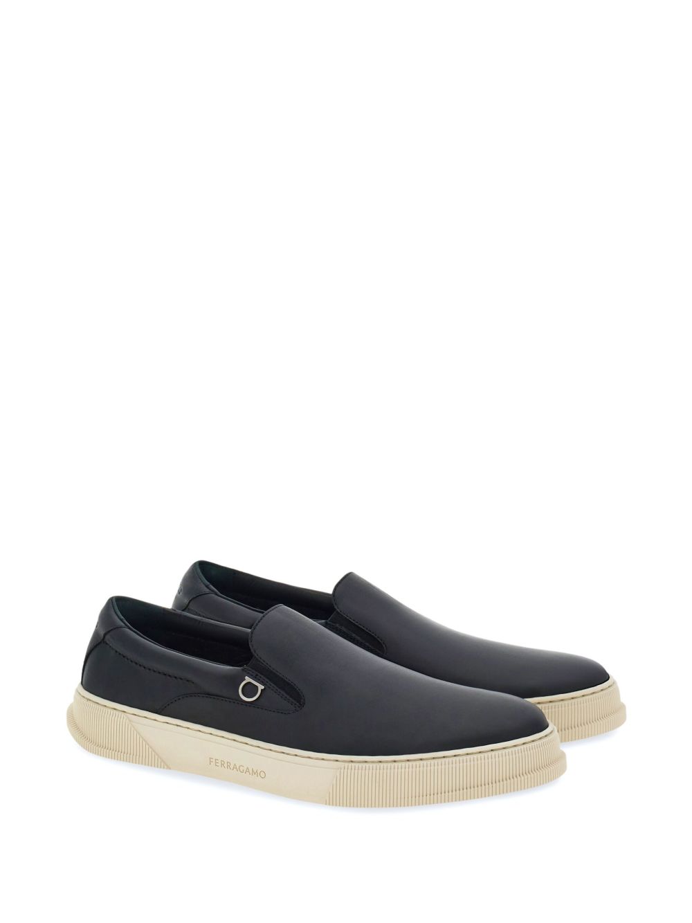 Ferragamo Gancini-plaque leather sneakers