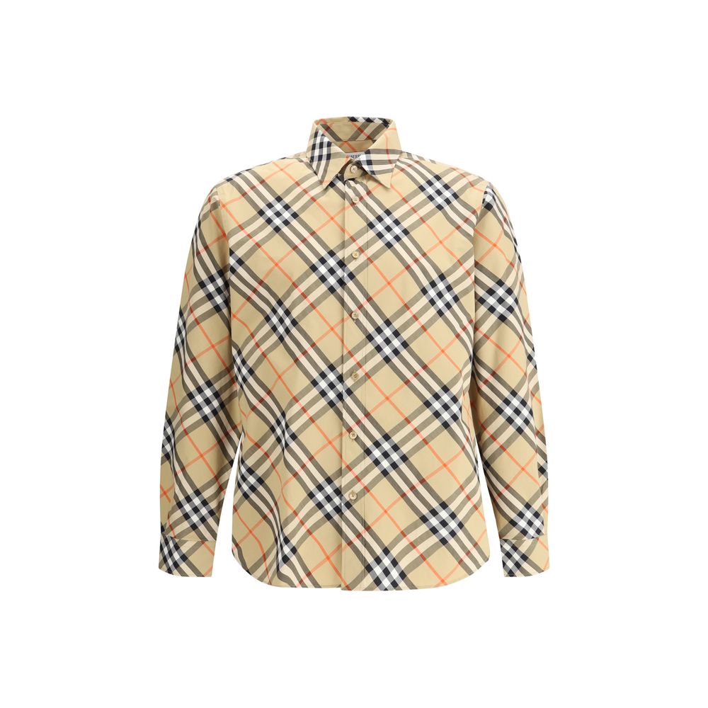 Блуза от бежов памук с модел на Burberry