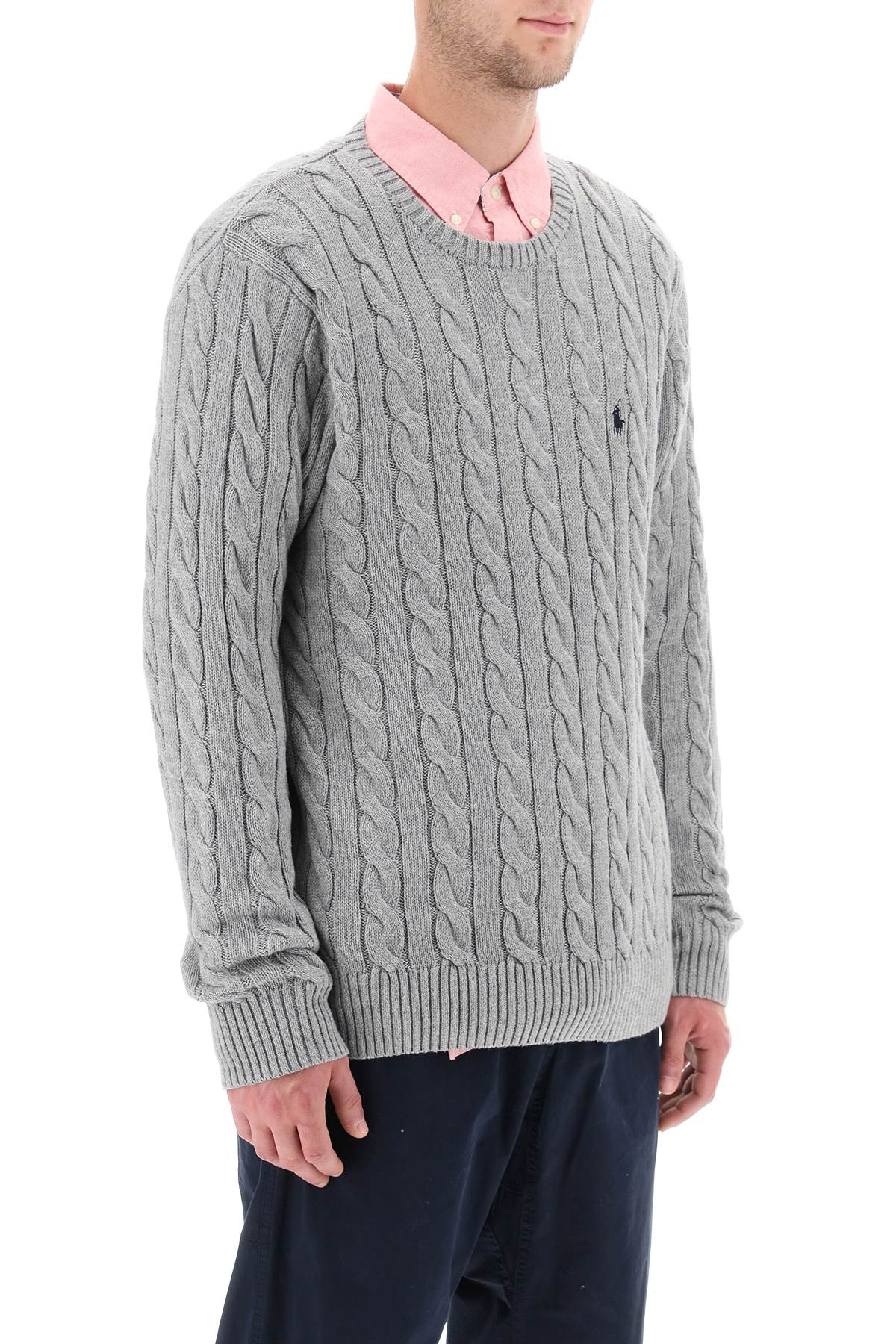 Памучен пуловер с плетена материя Polo Ralph Lauren
