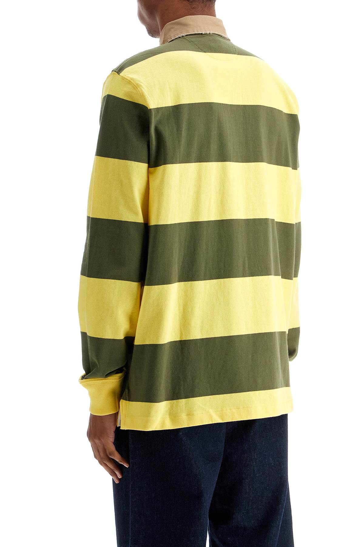 Памучно поло с маслиненозелени и жълти райета Polo Ralph Lauren