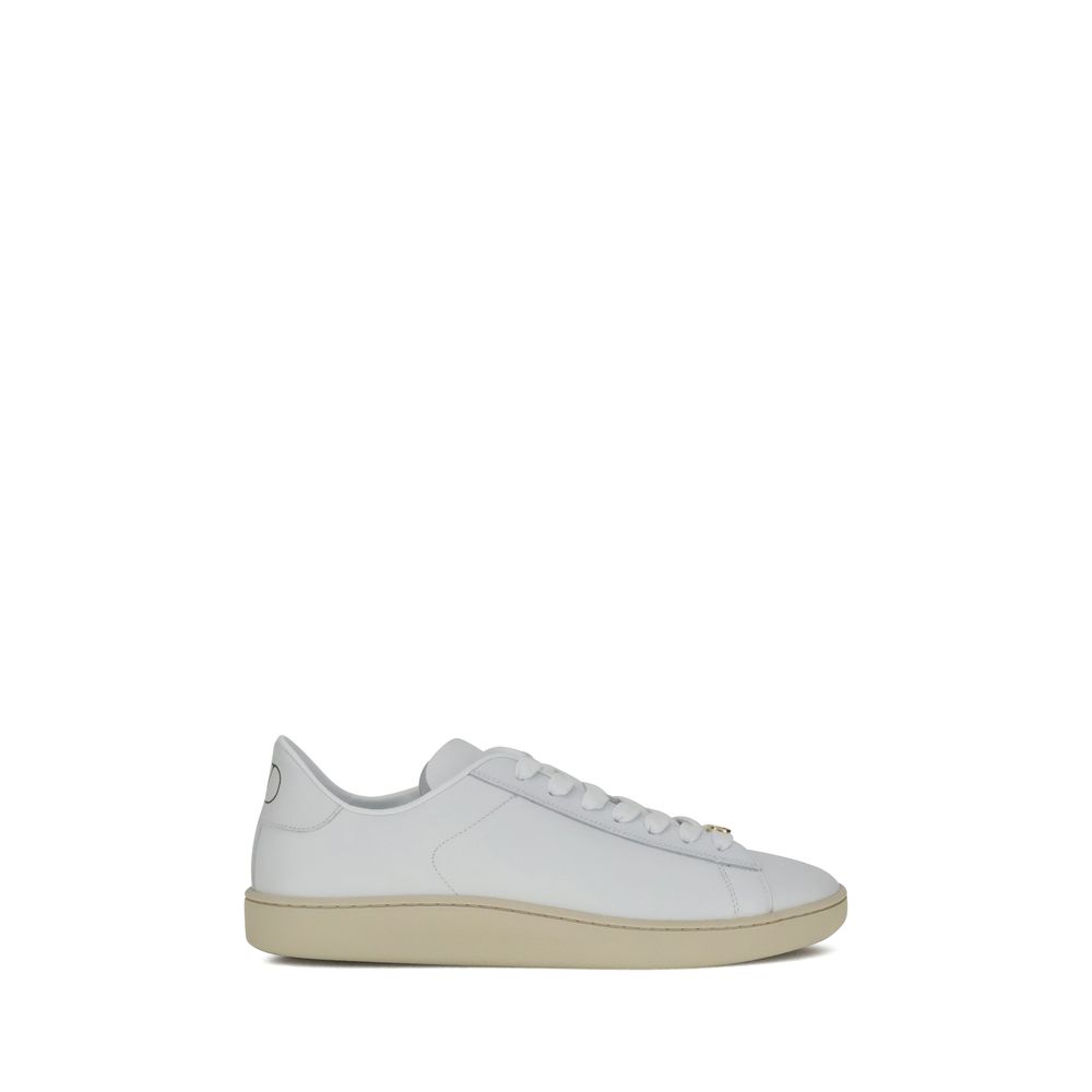 Бели кецове от телешка кожа, модел Taurus Low Top, на Valentino Garavani