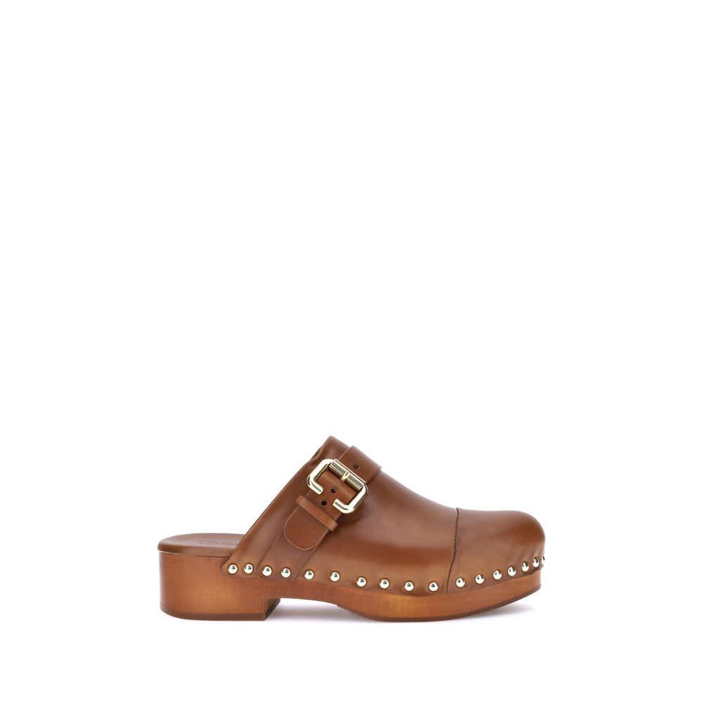 Чопли от телешка кожа в кафяво от Chloé, модел Bos Taurus