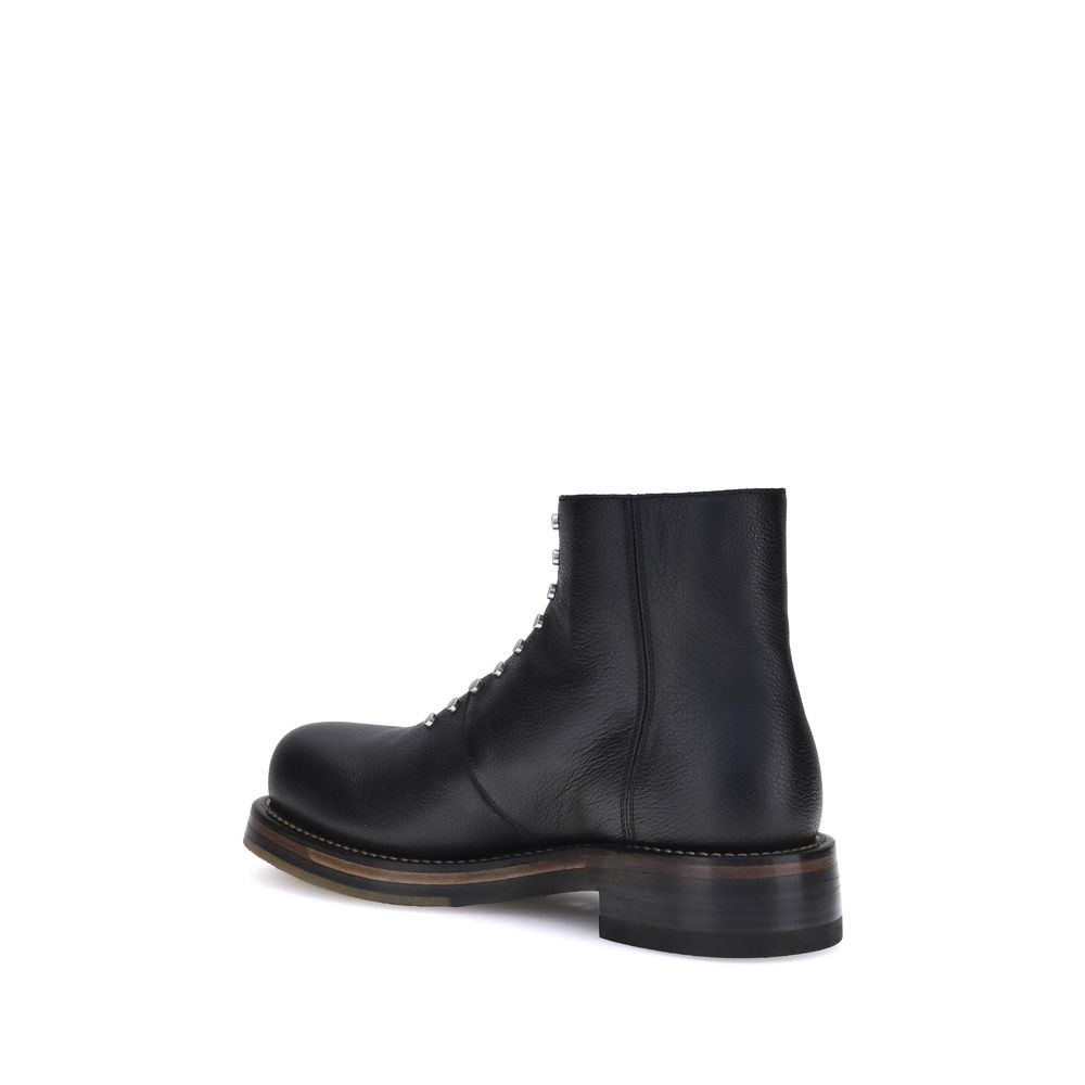 Alexander McQueen Black Calf Leather Bos Taurus Ankle Boots