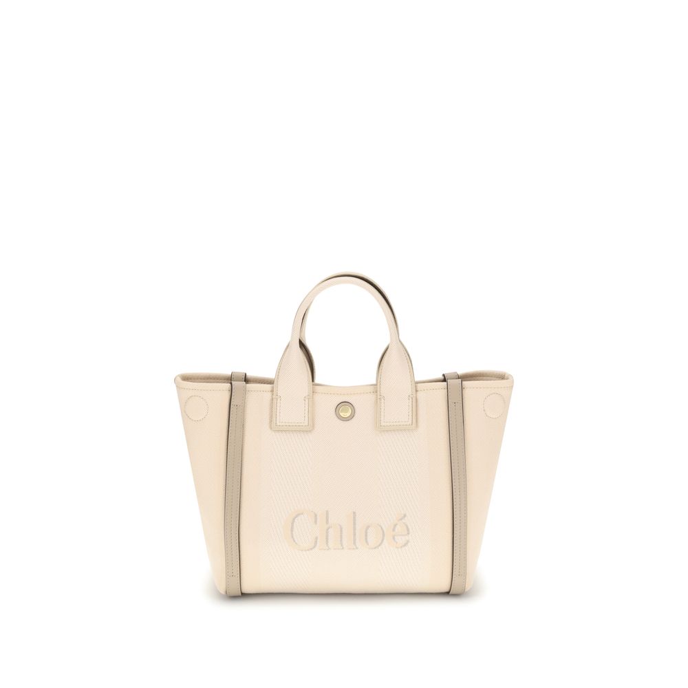 Бежева памучна чанта през рамо от Chloé