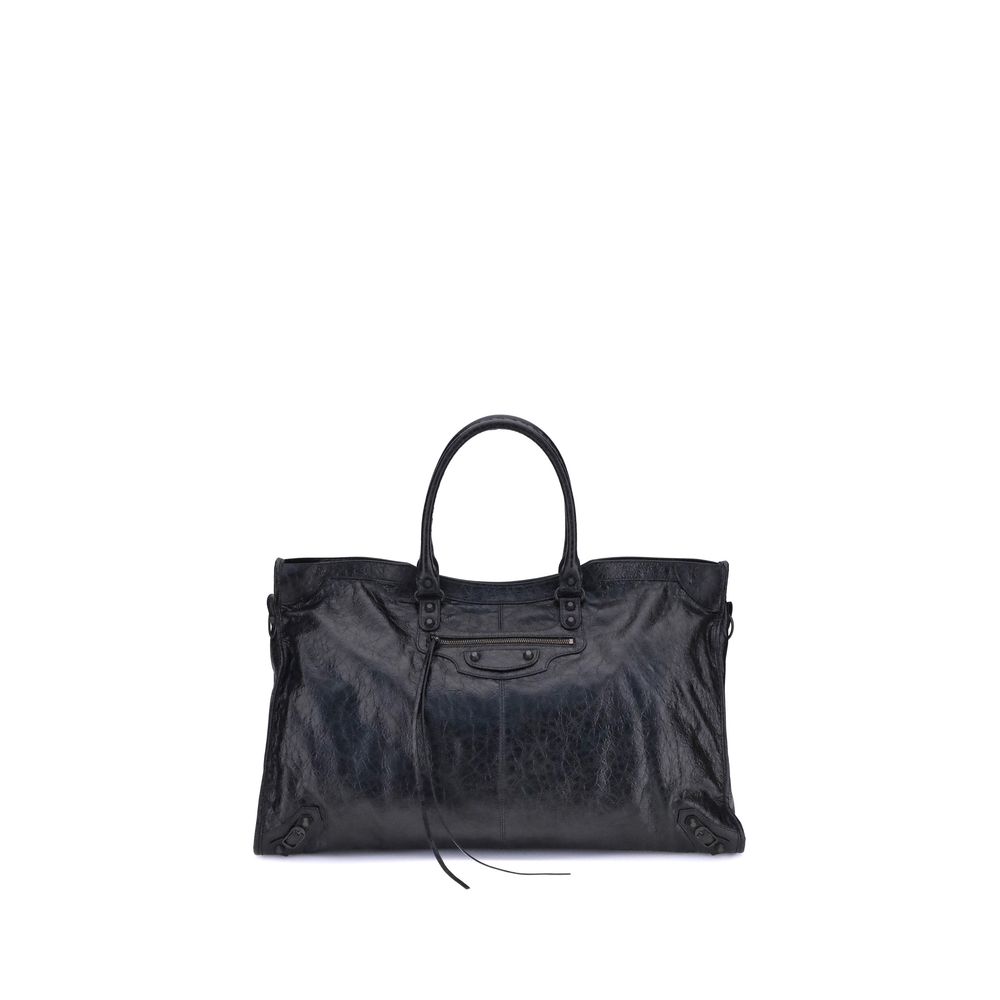 Чанта на рамо Balenciaga Bos Taurus от черна телешка кожа