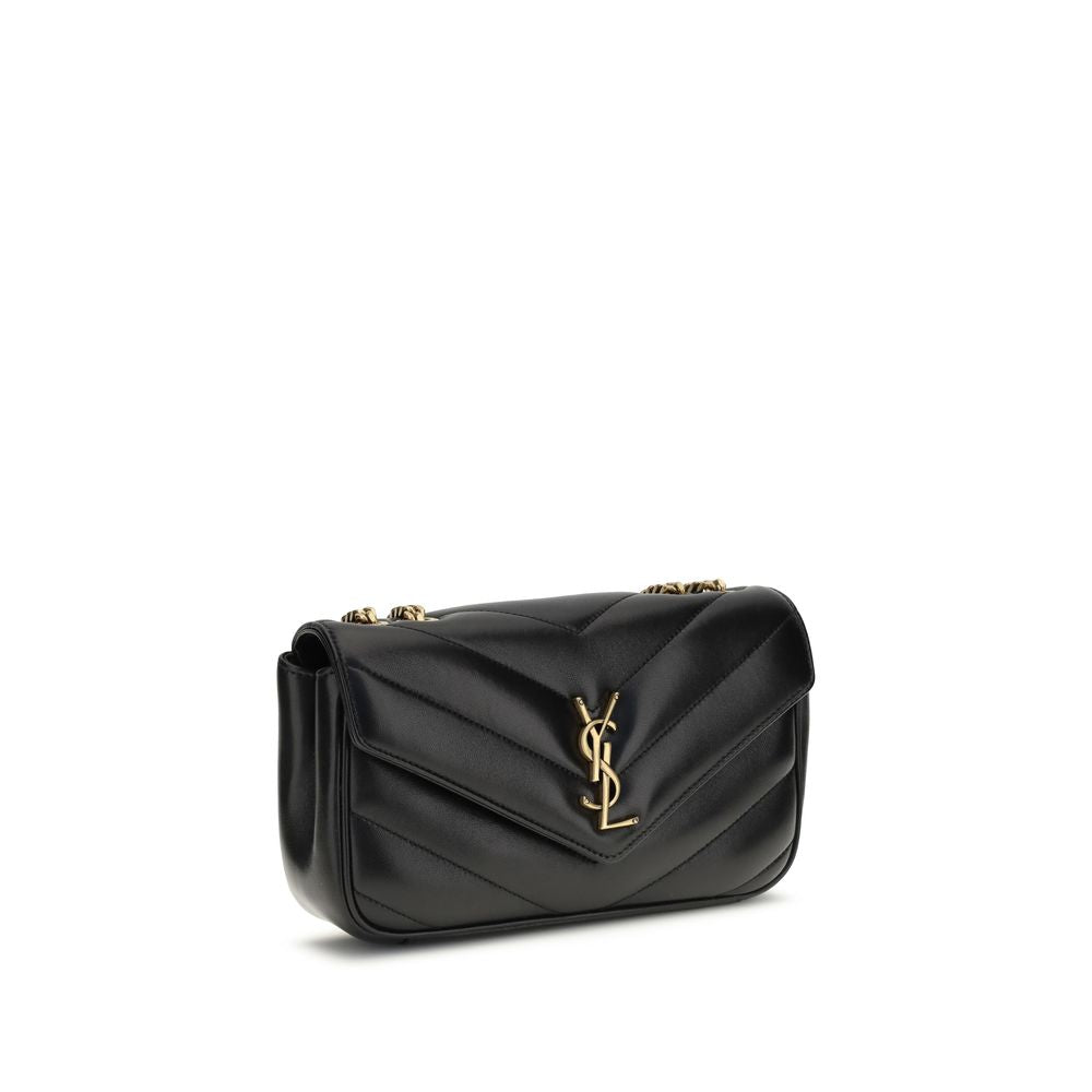 Чанта през рамо Saint Laurent от черна овча кожа Ovis Aries Aries