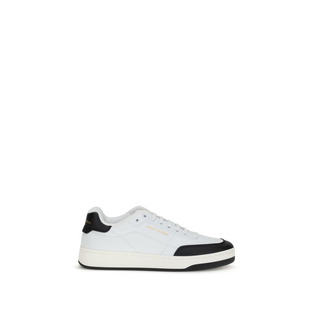 Бели кецове от телешка кожа Saint Laurent, модел Bos Taurus.
