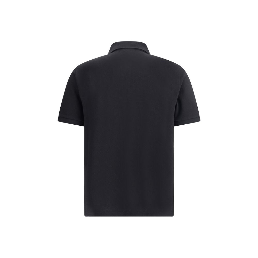 Черна памучна тениска с яка от Saint Laurent