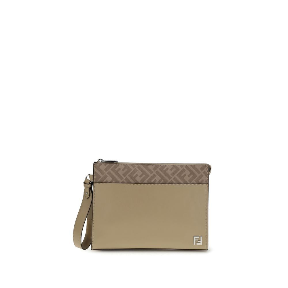 Сумка-клатч от бежева кожа Fendi