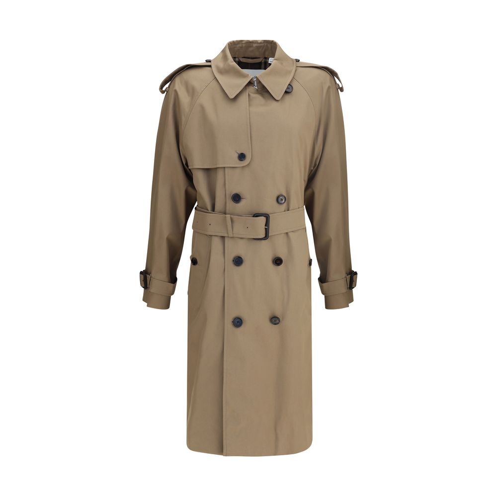 Бежов тренч от памук на Burberry