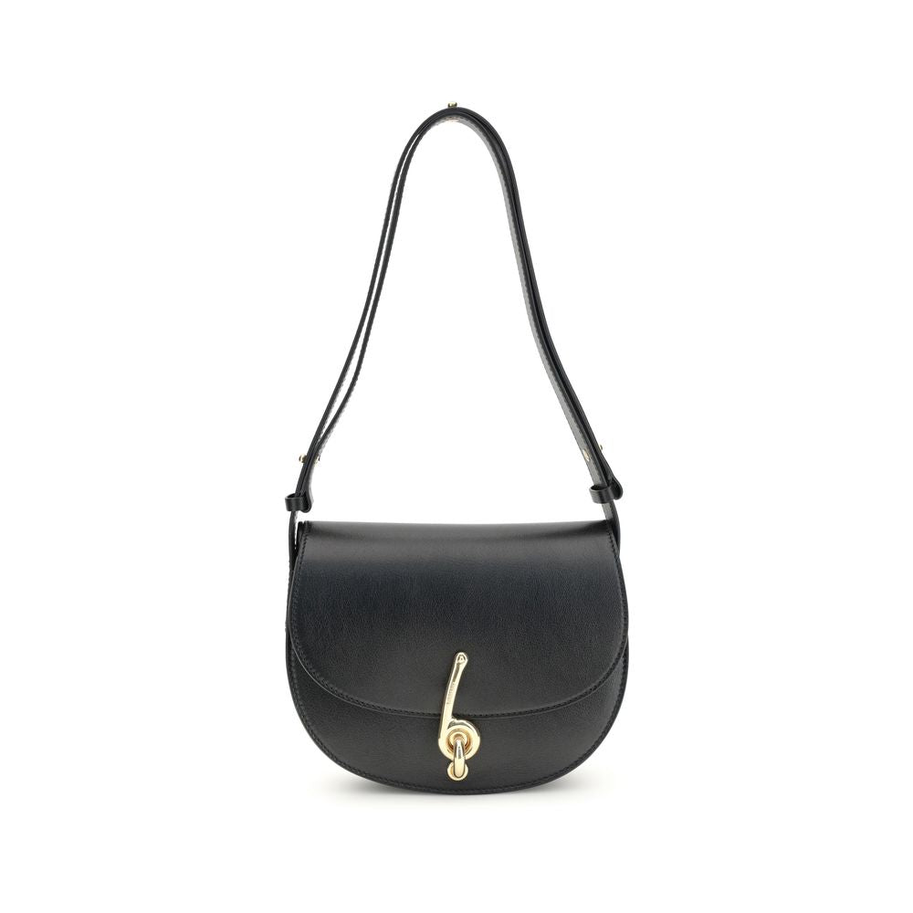 Burberry Black Calf Leather Bos Taurus Shoulder Bag