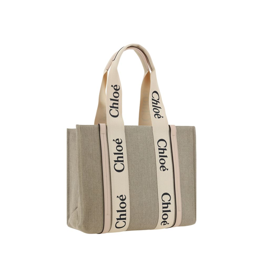 Chloé Beige Linen Shoulder Bag