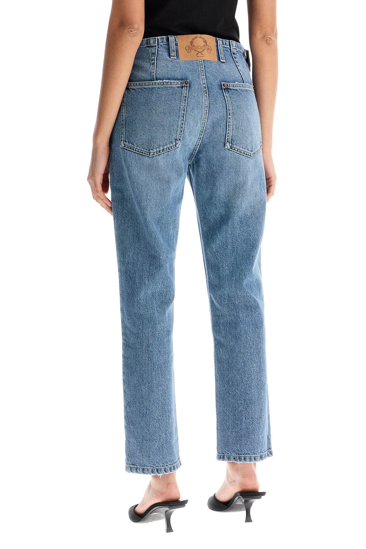 Дънки Moschino slim fit с регулируема талия