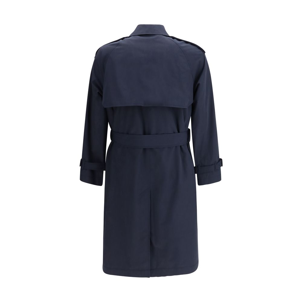 Burberry Blue Polyester Trench Coat
