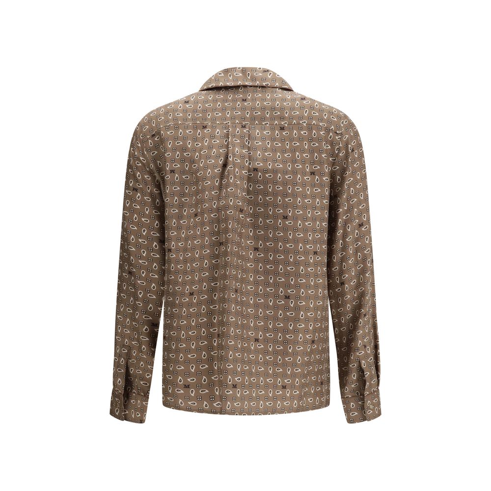 Max Mara Brown Silk Pattern Shirt