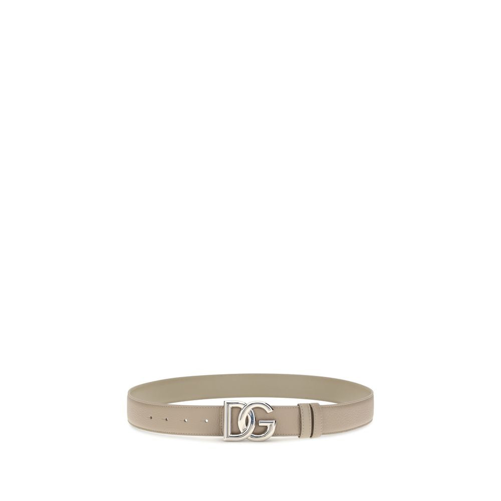 Dolce & Gabbana Gray Calf Leather Bos Taurus Regular Belt