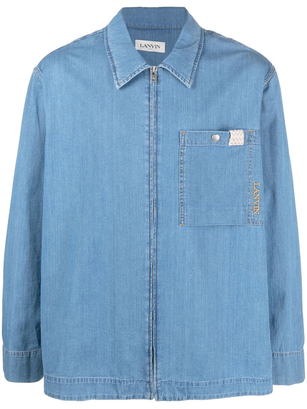 Ризи Lanvin в прозрачно синьо