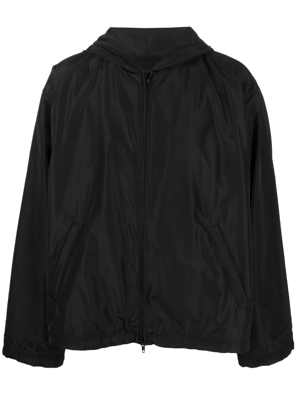 Ветроупорна яке с качулка и лого на Balenciaga
