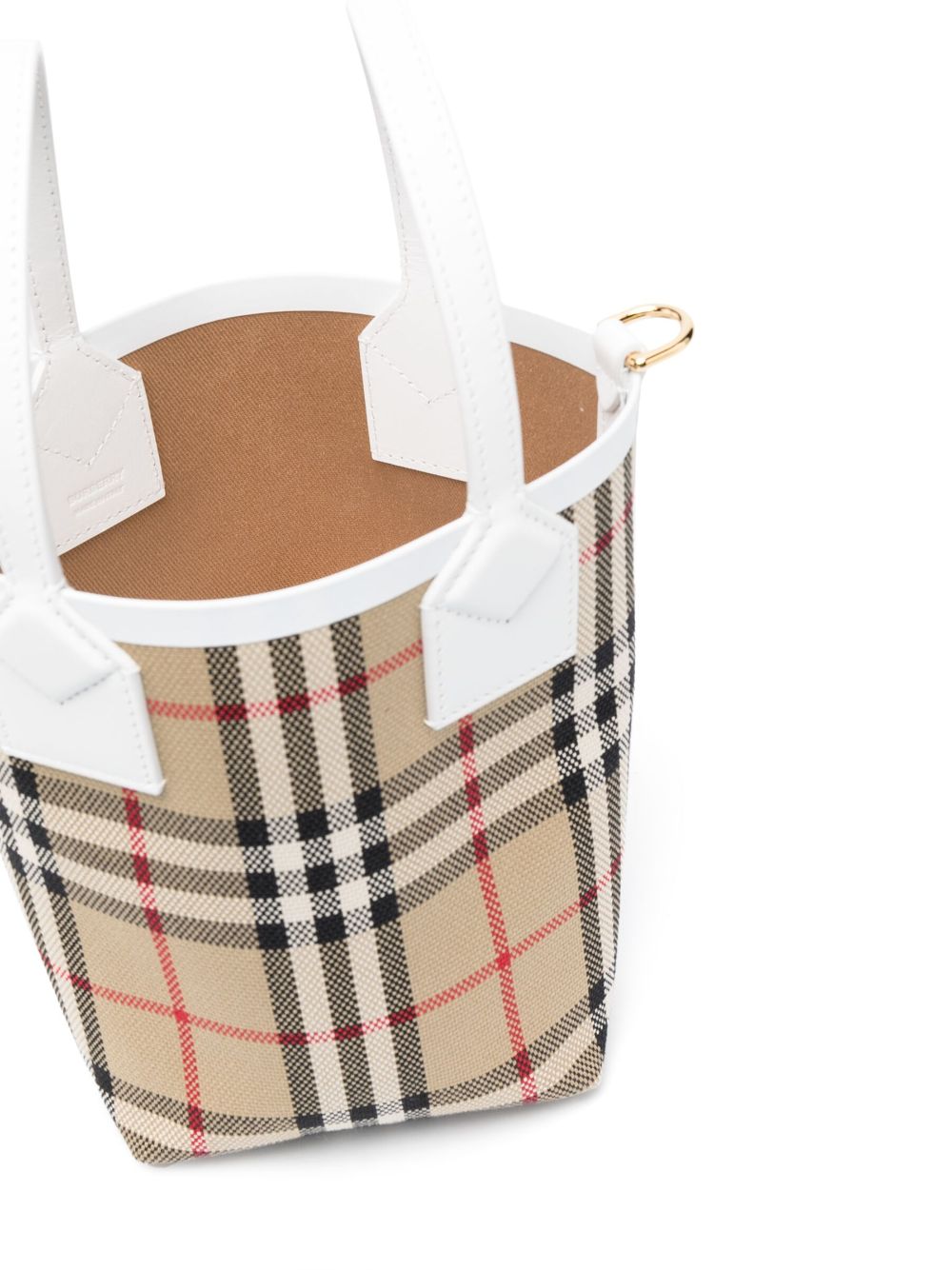 Мини чанта кофа Burberry с кариран мотив