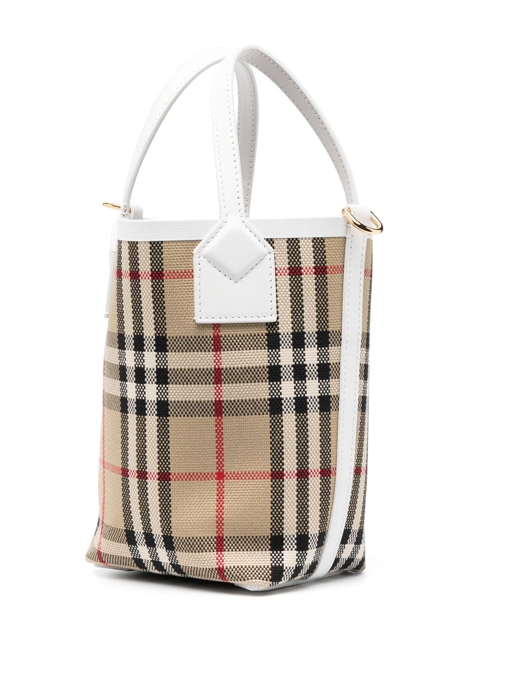 Мини чанта кофа Burberry с кариран мотив