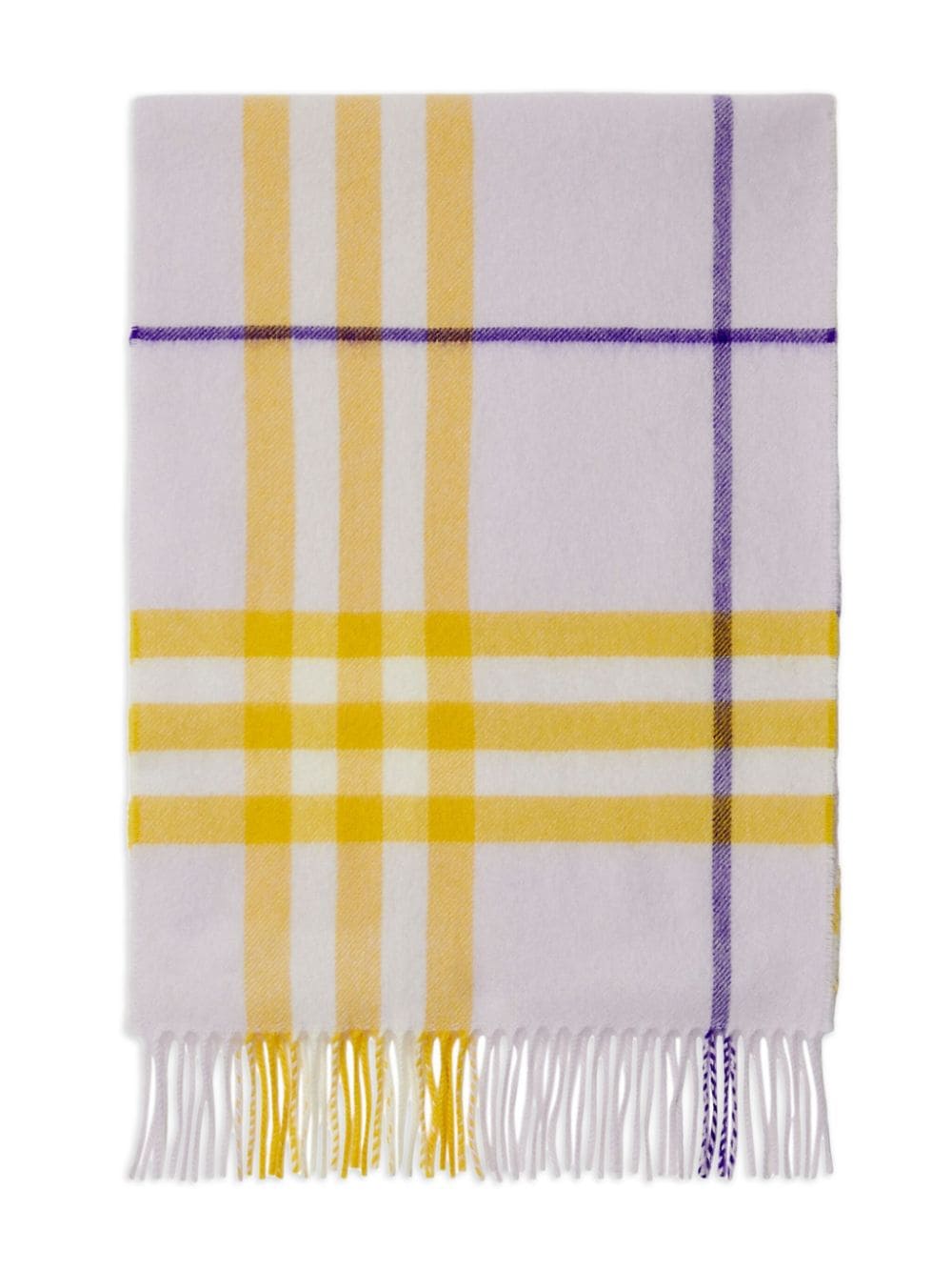 Кашмирен шал Burberry с карирани ресни