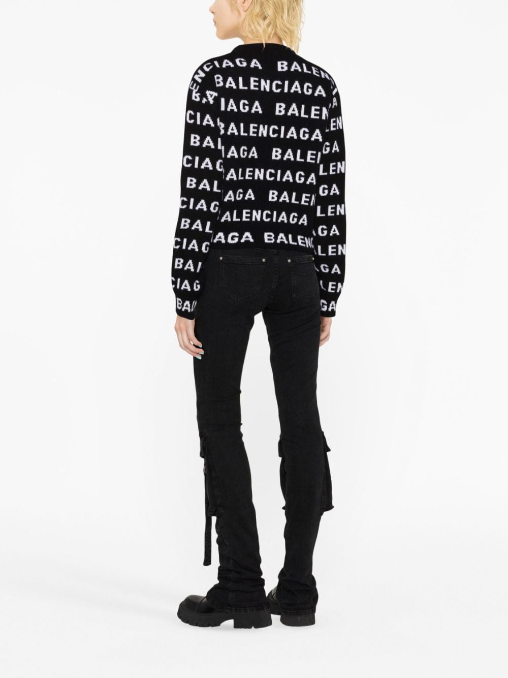Вълнен пуловер с лого на Balenciaga