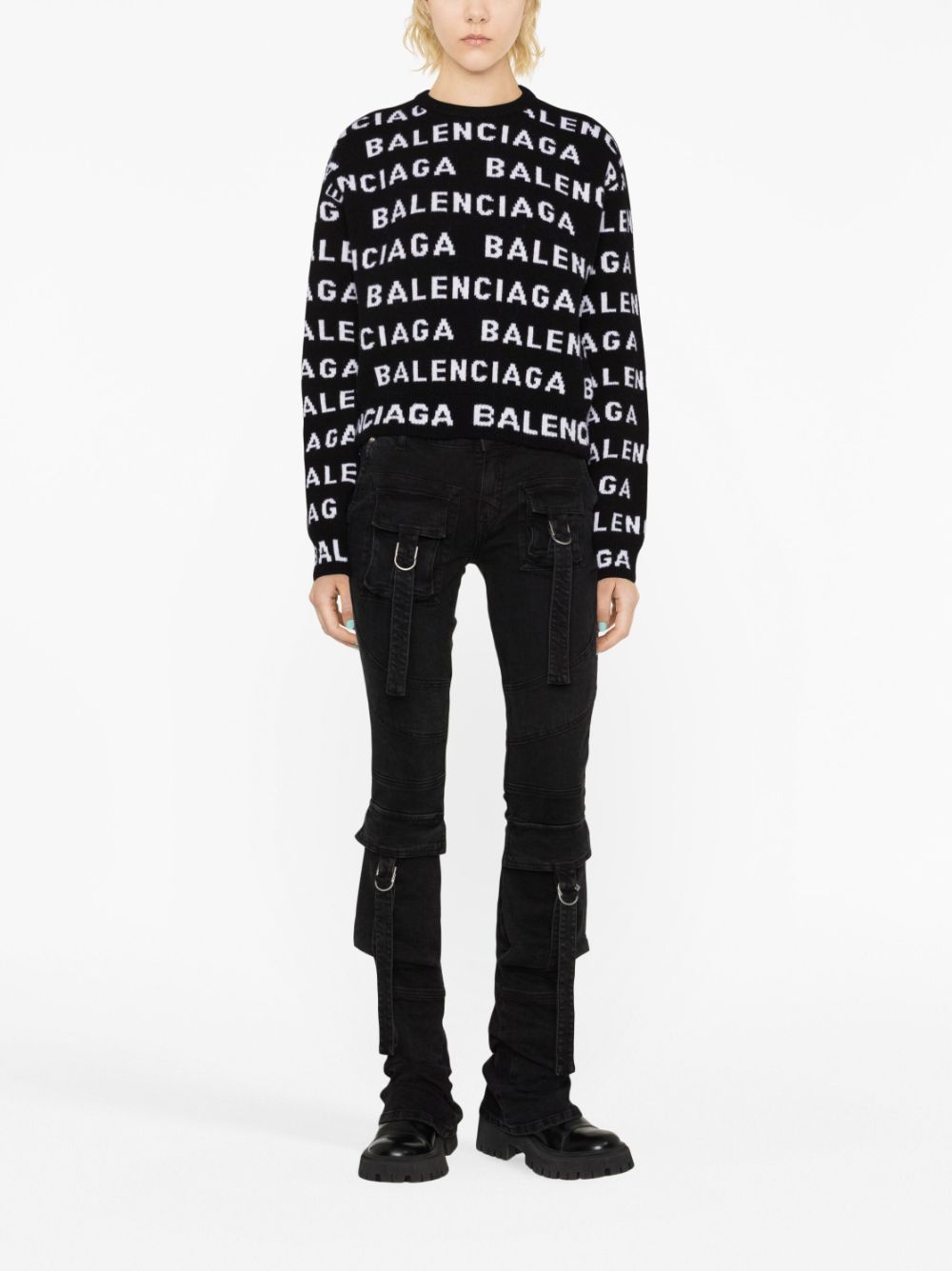 Вълнен пуловер с лого на Balenciaga