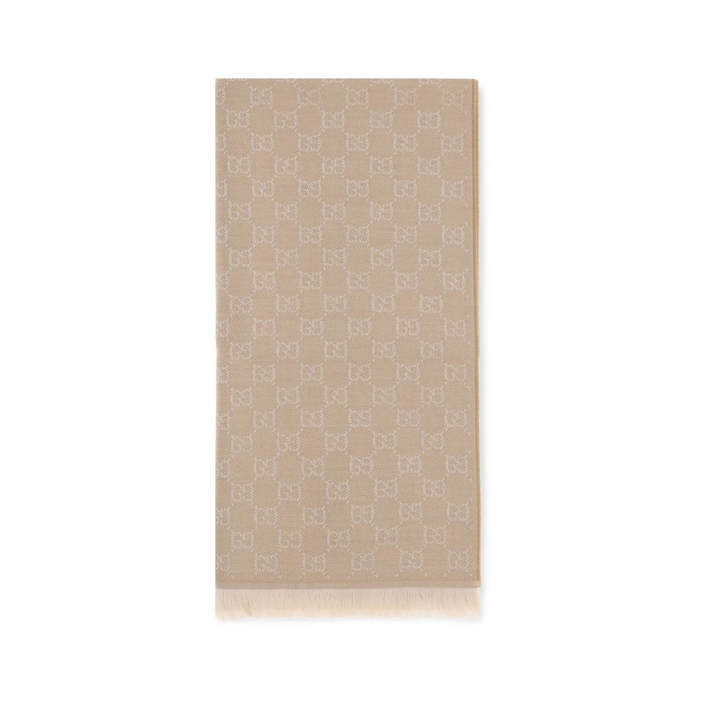 Gucci Beige Wool Oves Aries Foulard
