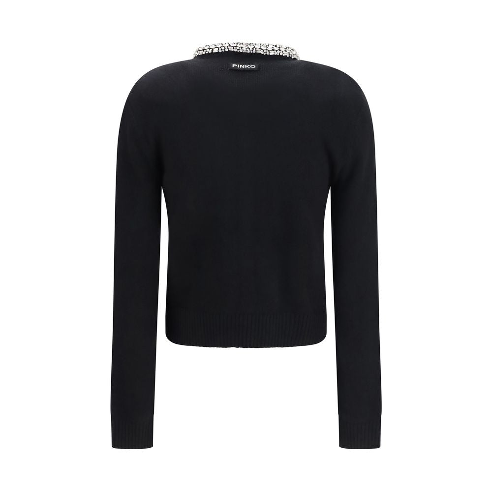 PINKO Black Wool Oves Aries Cardigan