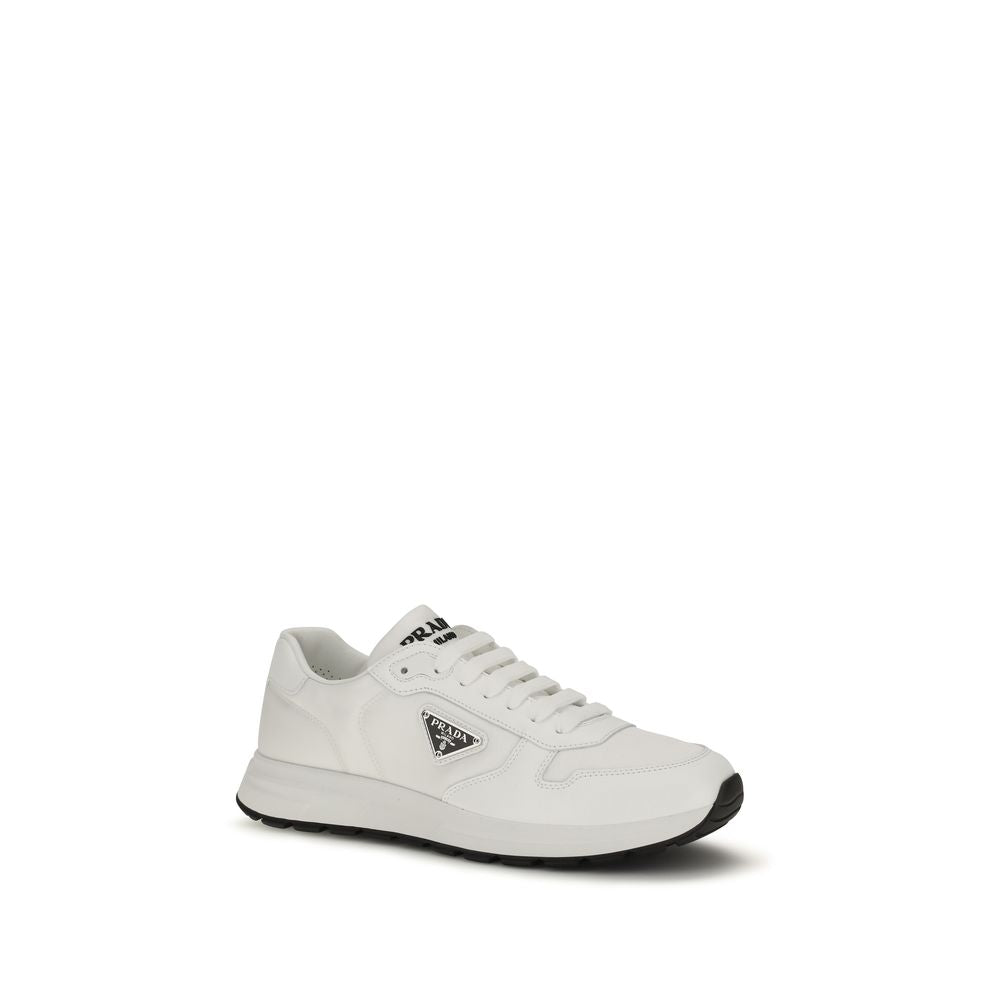 Prada White Recycled Polyamide Athletic Sneakers