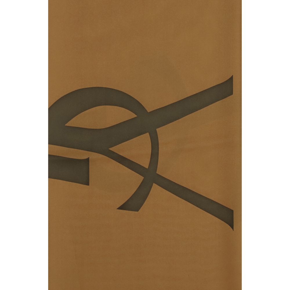Saint Laurent Brown Silk Scarf
